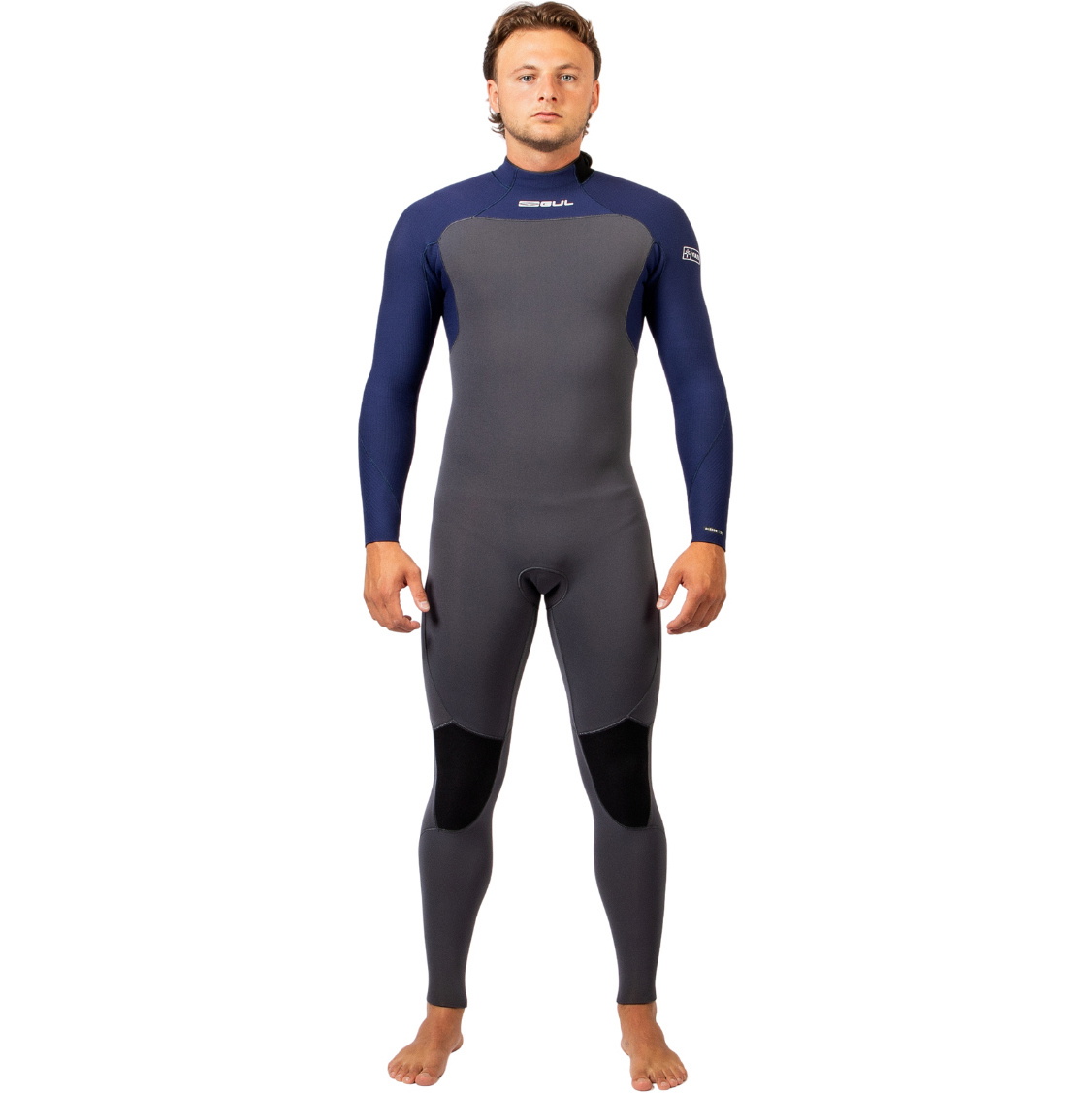 2026 Gul Mens Yulex Flexor 4/3mm Back Zip Wetsuit FX1217 - Black / Blue